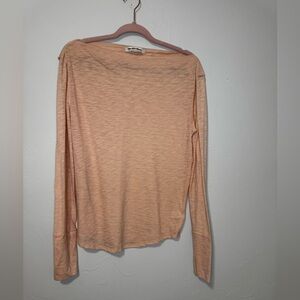 We The Free Light Peach Long Sleeve Top size small oversized free people